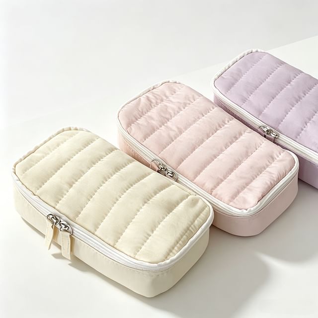 ZenlyHabit-Plain Fabric Make Up Pencil Case
