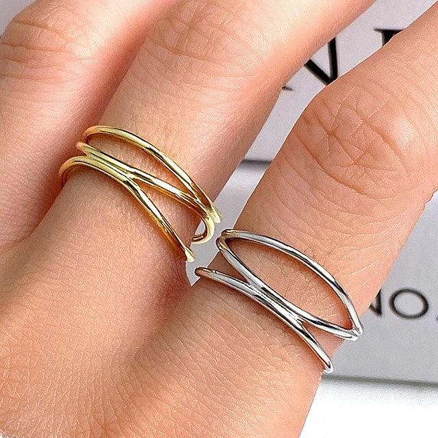 A-ROCH-S925 Sterling Silver Layered Ring
