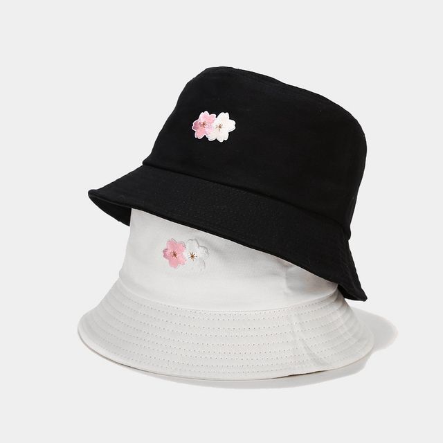 Floral Bucket Hat Sakura - White-Floral