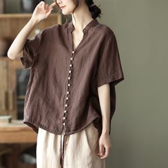 Mumame - Short-Sleeve Plain Shirt
