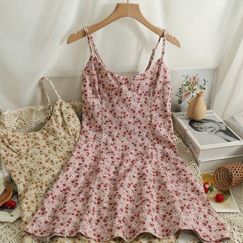Lemongrass - Sleeveless Floral Mini Bustier Dress
