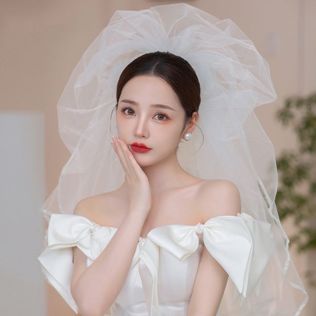 Kanzashi-Mesh Wedding Veil