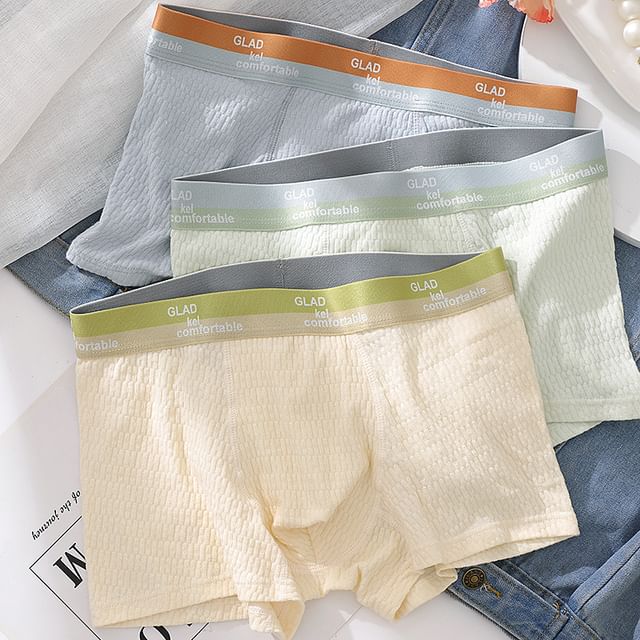 Pancherry-Contrast Trim Boxer Briefs Set