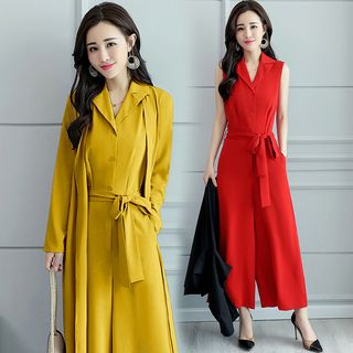 jumpsuit with cardigan set