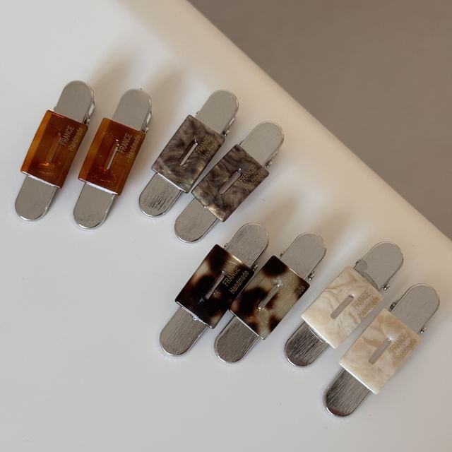 Koi Kawaii-Rectangle Acetate Alloy Hair Clip