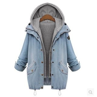 Frigga Set: Hooded Vest + Denim Jacket Sale