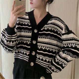 patterned cardigan