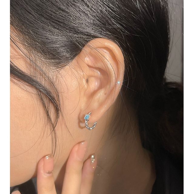 pexrl jewelry-Rhinestone Hoop Earring