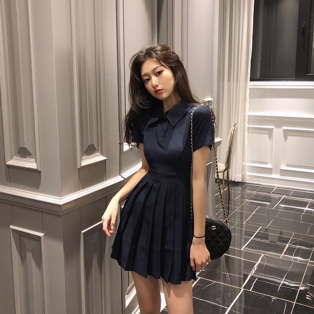 Polo Pleated Mini Dress