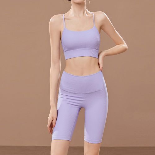 Quinos - Set: Plain Sports Bra Top + Plain Yoga Pants