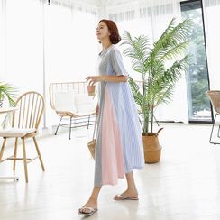 Lemite - Stripe-Back Maxi T-Shirt Dress Lemite - Stripe-Back Maxi T-Shirt Dress