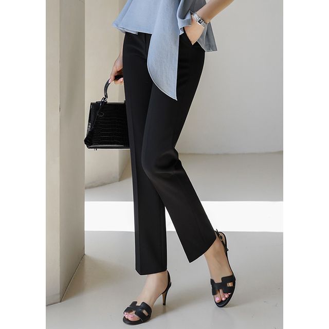 Styleonme FlatFront StraightLeg Dress Pants YesStyle