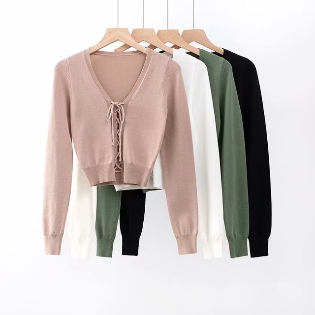 lace up cardigan