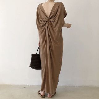 INEN - Batwing-Sleeve Plain Maxi Dress | YesStyle