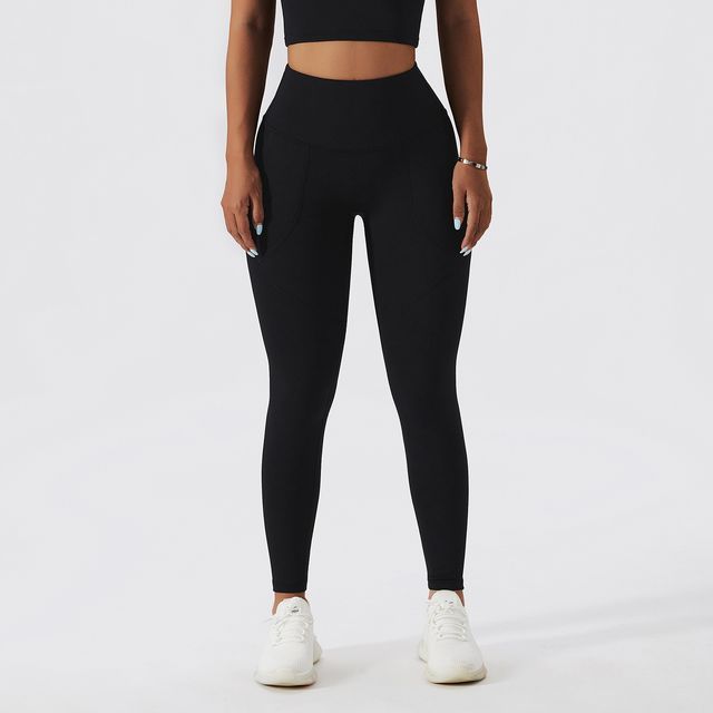 Women's High-Waist Fleece-Lined Yoga Pants with Pockets - Stretchy, Butt-Lifting Activewear for Fall/Winter main image 1