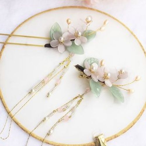 Rivermoon - Pearl Flower Fringed Hair Clip / Hair Stick / Set | YesStyle