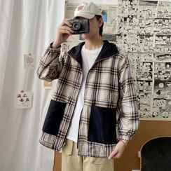 Cowpow - Plaid Hooded Zip Jacket Cowpow - Plaid Hooded Zip Jacket