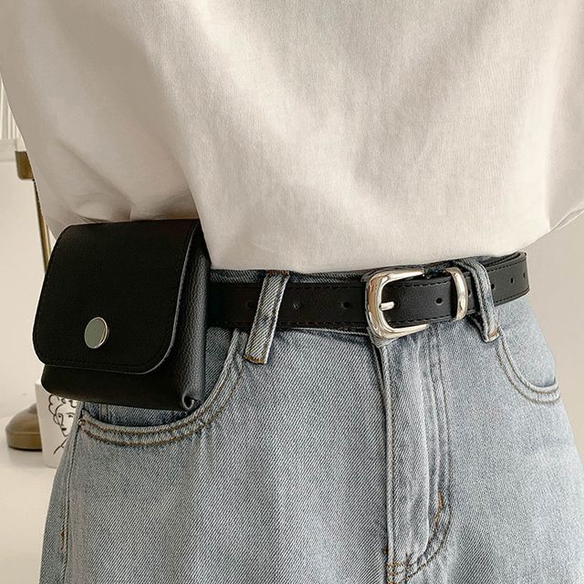 Rofuka-Faux Leather Belt Bag