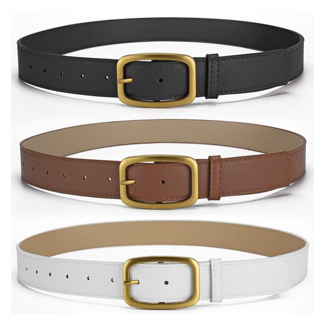Leatha - Plain Faux Leather Belt | YesStyle display picture 1