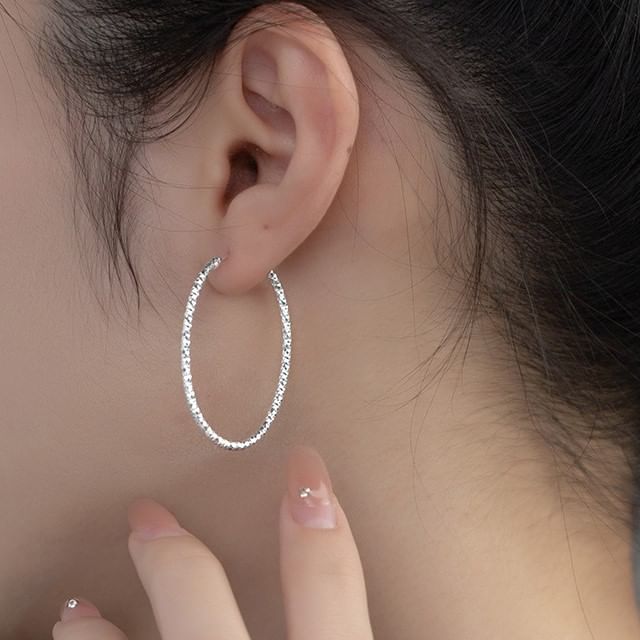 A-ROCH-925 Sterling Silver Hoop Earring