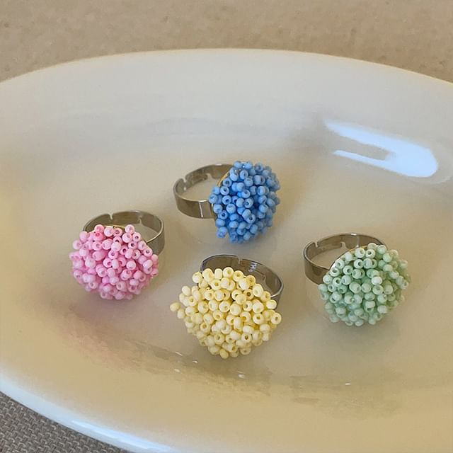 Panda Dama-Beaded Open Ring