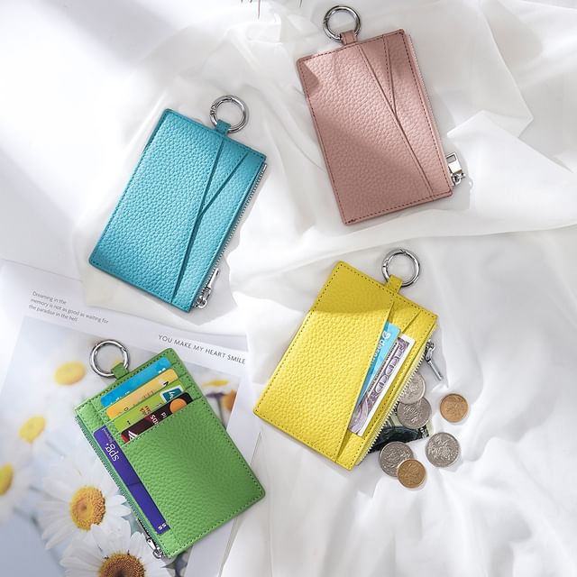 tablarosa-Plain Genuine Leather Card Holder