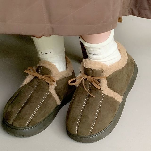 Honkizz-Fleece-Lined Lace-Up Shoes