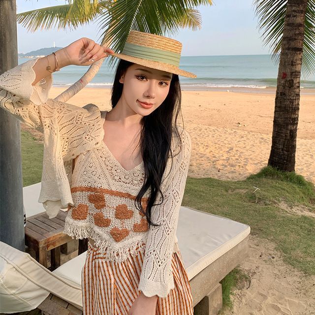 Juuri-Plain Cropped Cardigan