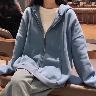 Honey River - Lettering Zip-Up Hoodie 