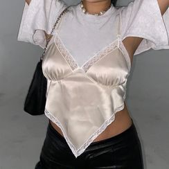 Sosana - Lace-Trimmed Camisole Top with Triangular Hem Sosana - Lace-Trimmed Camisole Top with Triangular Hem