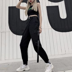 Robynn - Buckled Strap Cargo Harem Pants Robynn - Buckled Strap Cargo Harem Pants