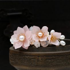 Kanzashi - 復古仿珍珠花朵髮夾 Kanzashi - 復古仿珍珠花朵髮夾
