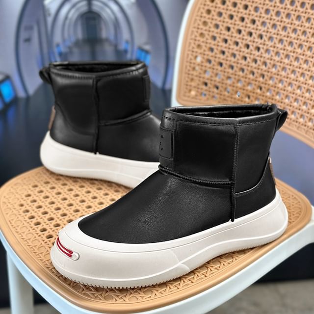 Tanzanite-Fleece-Lined Platform Short Boots