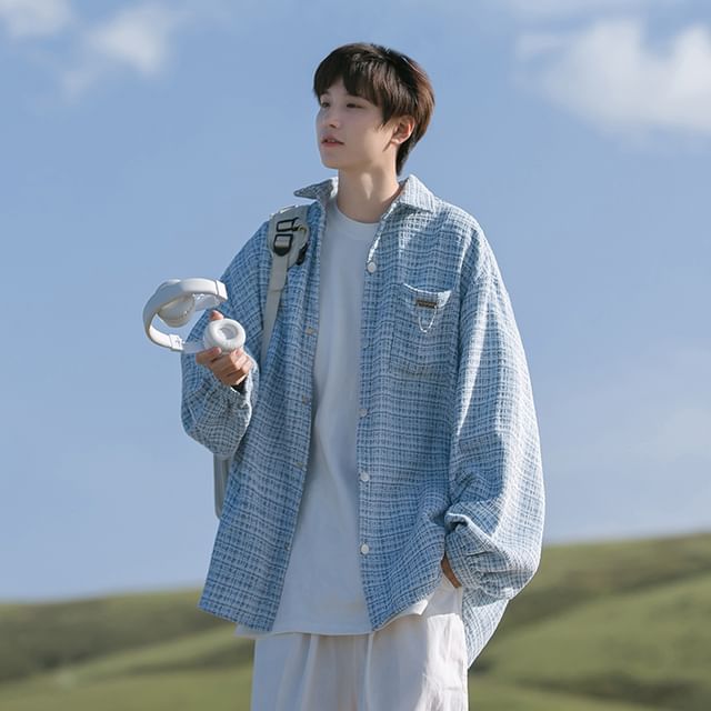 Ayuyel-Button-Up Plaid Shirt Jacket