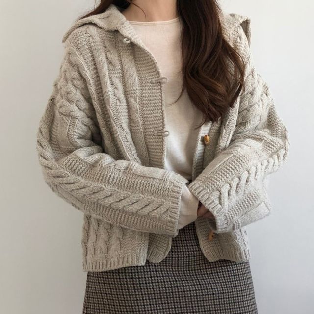 Sailor Collar Toggle-Front Cardigan 