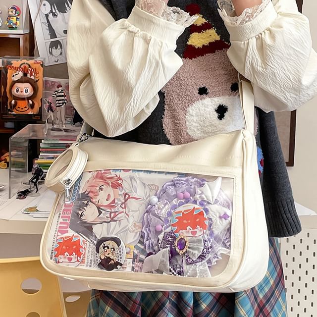 TangTangBags-PVC Panel Crossbody Bag