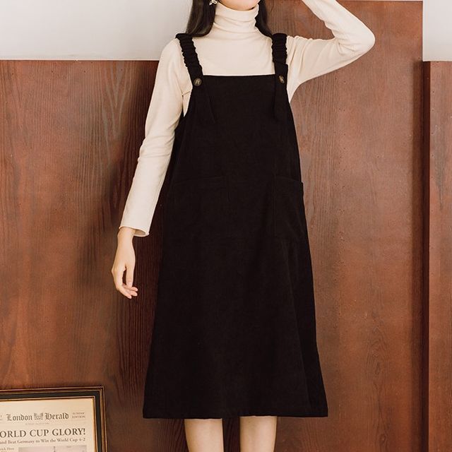 black dungaree maxi dress Sylvie Black Summer Maxi Dress - Longer Length Pinafore, Dungaree Dress - Plain - Flax