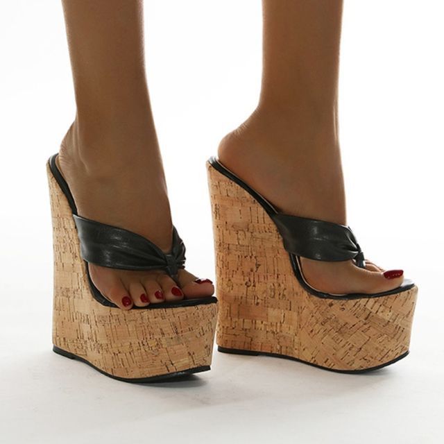 Anran Platform WedgeHeel FlipFlops YesStyle