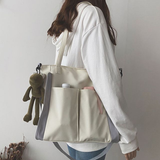 Two Tone Canvas Tote Bag