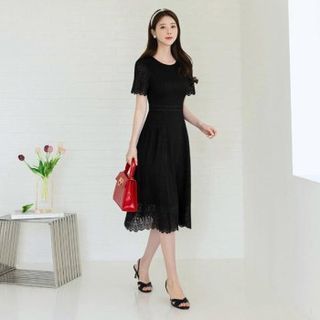 knee length dresses for ladies Juliet Cotton Scallop Edge Maxi Dress  Heavy Hues Label
