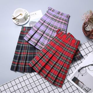 Bloomflo - Plaid Pleated Mini Skirt