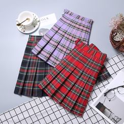 Bloomflo - Plaid Pleated Skirt Bloomflo - Plaid Pleated Skirt