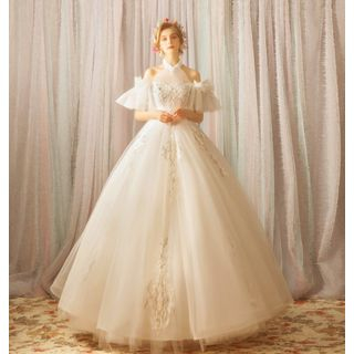 short sleeve wedding gowns