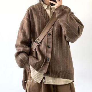Blueforce-V-Neck Striped Cardigan
