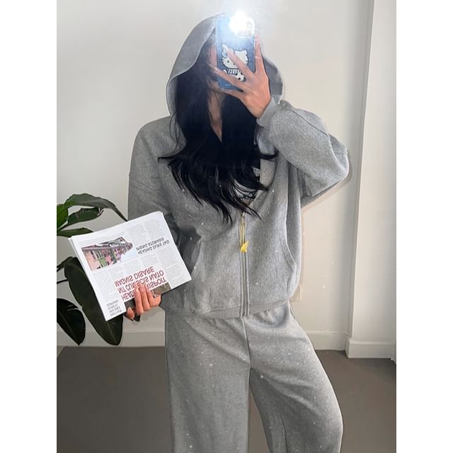 KUMI-Oversized Hooded Pullover Jacket