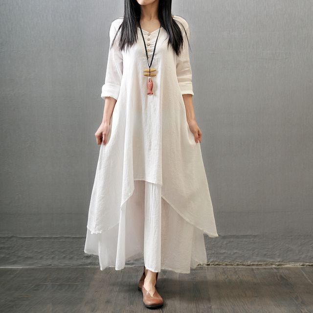 long sleeve maxi shift dress