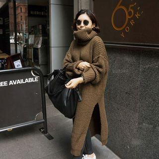 Sienne - Turtleneck Side-Slit Midi Sweater Dress | YesStyle Sienne - Turtleneck Side-Slit Midi Sweater Dress | YesStyle