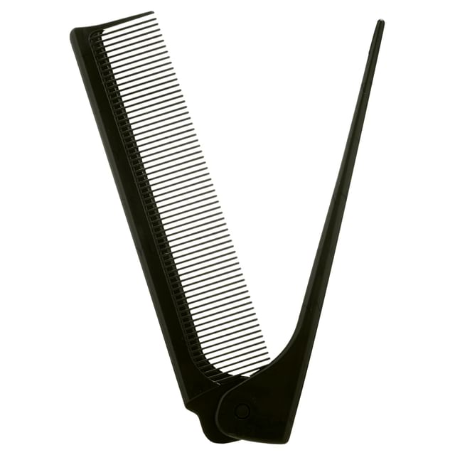 KAI-Foldable Setting Hair Comb Black