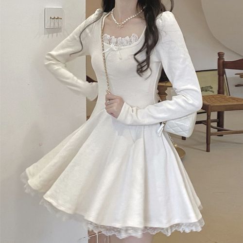 yas lace dress YAS Beate Puff Sleeve Ankle Dress, Pink