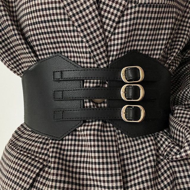 Lunashore - Layered Faux Leather Cincher Belt